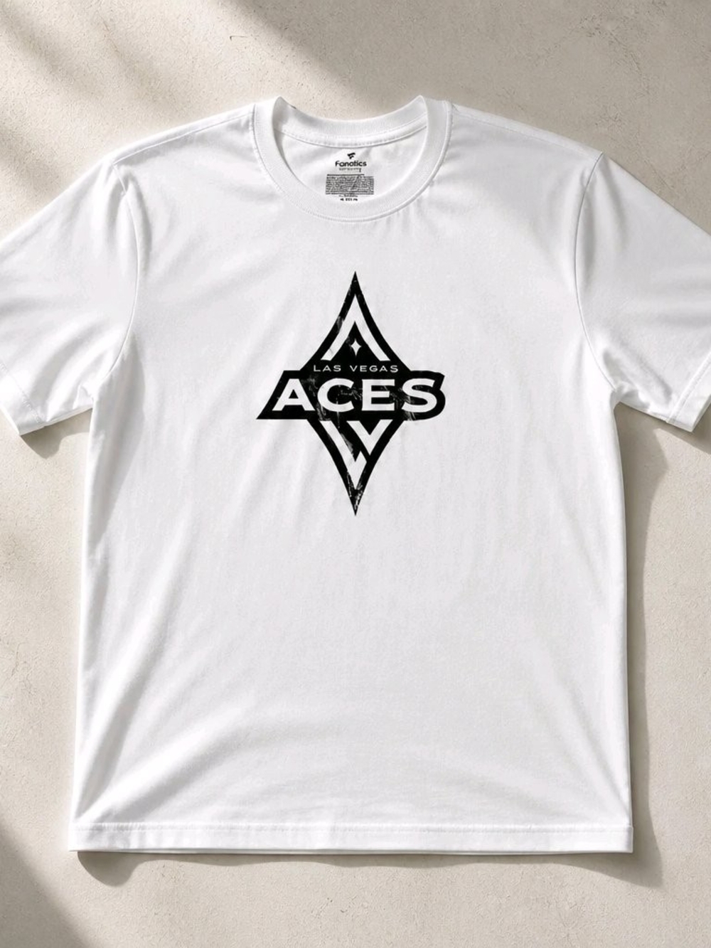 Fanatics White Las Vegas Aces Short Sleeve Tee with Black Logo